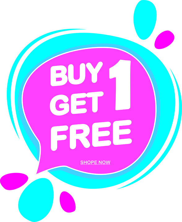 Download Buy One Get One Free Sale Shopping Royalty-Free Stock