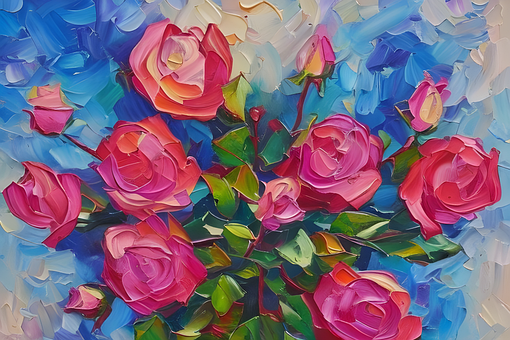 Malerei, Kunst, Rosen, Blumen, Natur