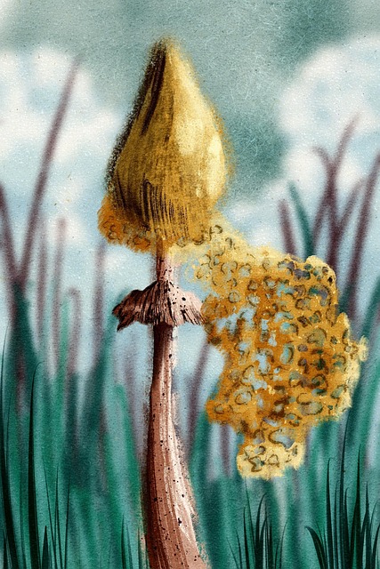 Free mushroom fungus drawing illustration