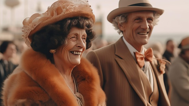Free ai generated 1920s old couple illustration