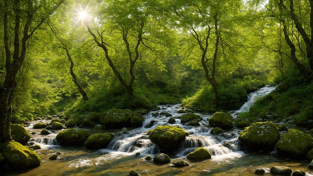 Ai Generiert, Bäume, Wald, Senke, Berg
