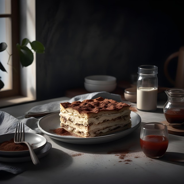 Free ai generated cake tiramisu illustration