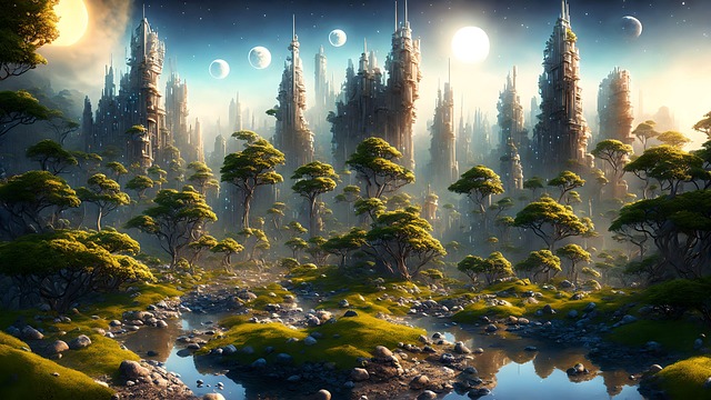 Ai Generiert, Bäume, Wald, Monde