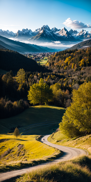 Ai Generado, Sendero, Bosque, Alpes