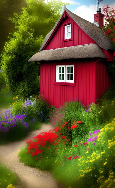 Free Cottage Red Cottage photo and picture