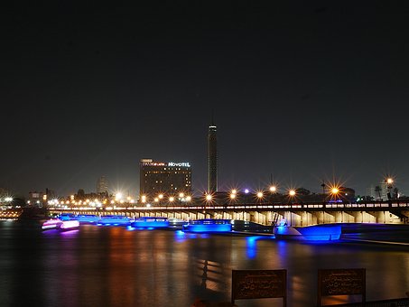 Kairo, Stadt, Brücke, Nachtleben