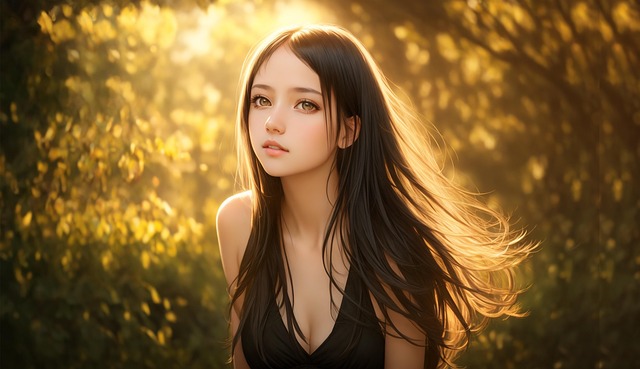 Free ai generated brunette nature illustration