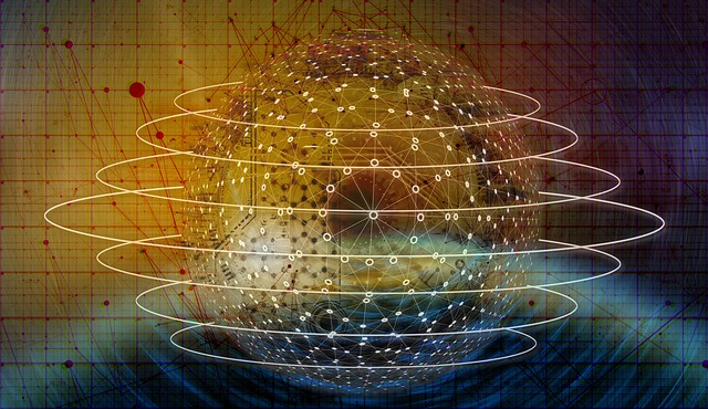 Free earth network blockchain illustration