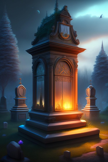 Free cemetery night halloween illustration