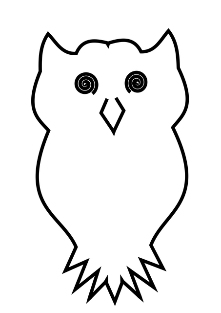 Coruja, Pássaro, Contorno, Animal
