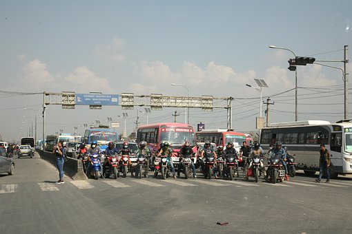 Nepal, Viajar Por, Rua, Motocicleta