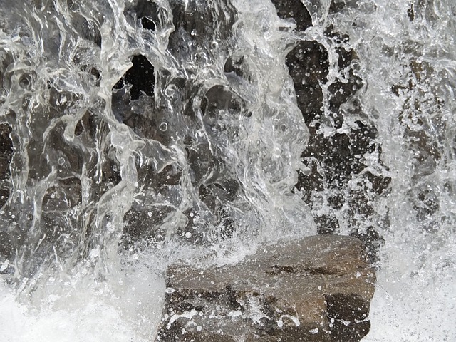 Agua, Cascada, Primavera, Piedras, Gotas