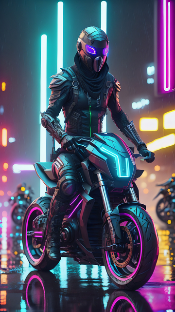 Free ai generated motorcycle driver illustration