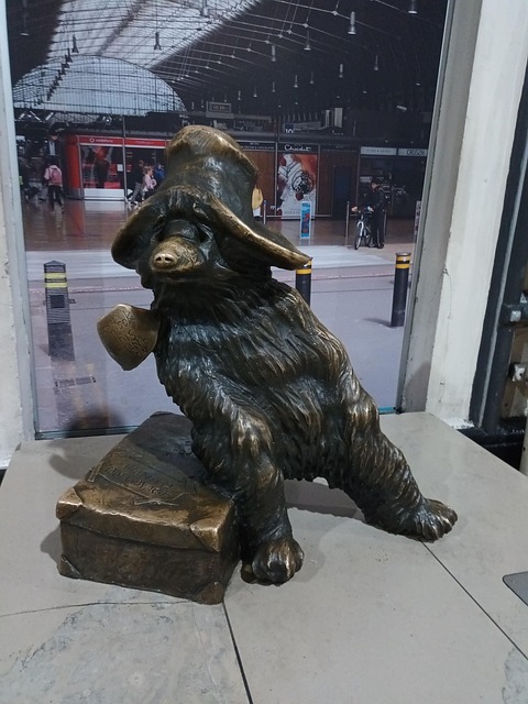 Paddington, Statue, Bahnhof, Zug