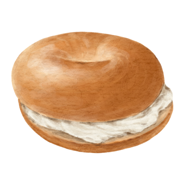Free breakfast bagel food illustration