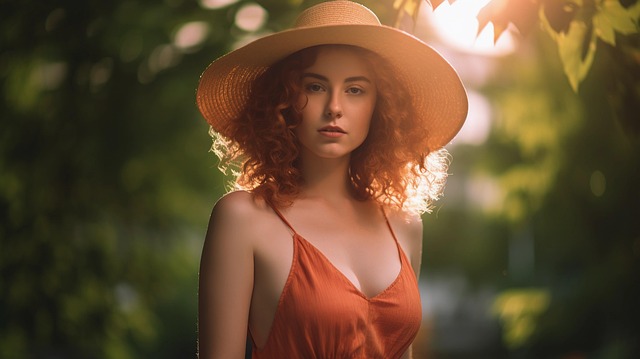 Free attractive young woman summer dress illustration