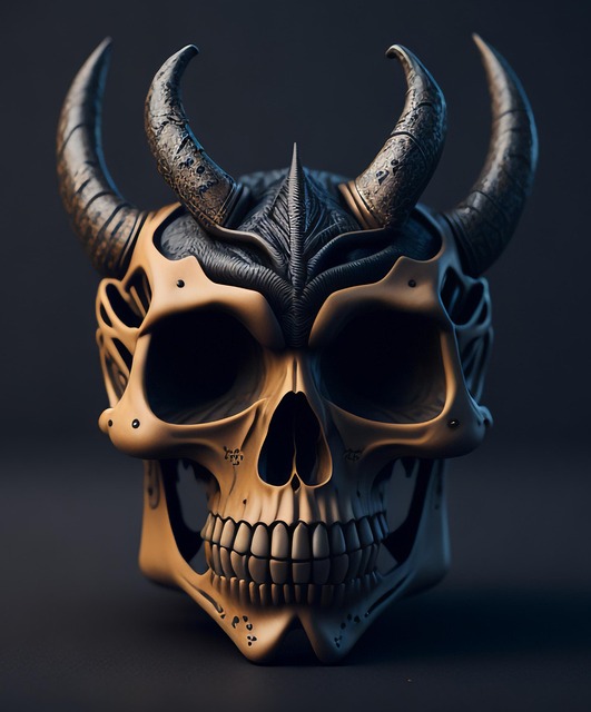 Free skull skeleton bones illustration