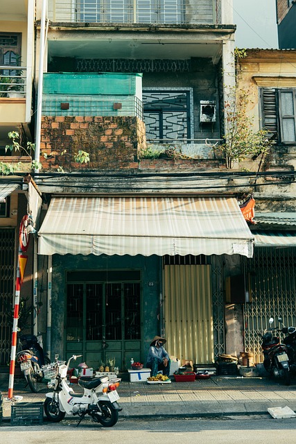 Rua, Casas, Bicicleta, Vietnã, Da Nang