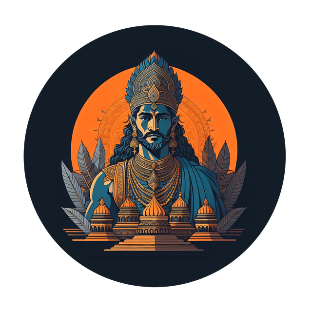 Free man warrior mahabharat illustration