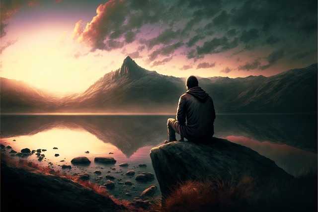 Download free HD stock image of Ai Generated Man Free ai generated man solitude illustration