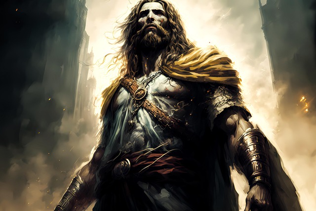 Free ai generated warrior battle illustration