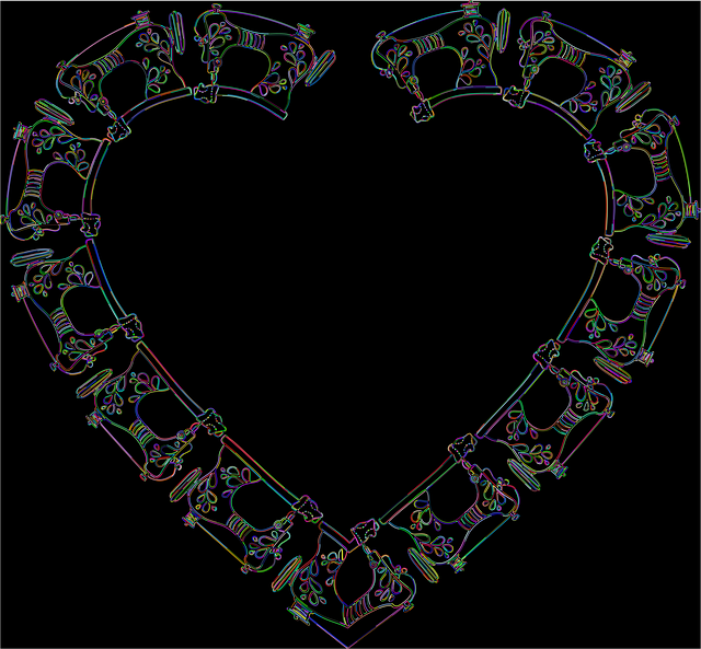 Free heart sewing machine frame illustration