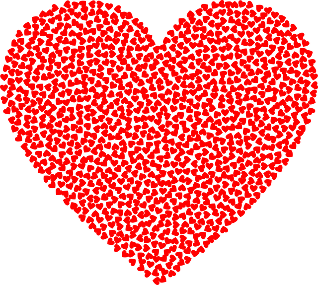 Free heart love fractal vector