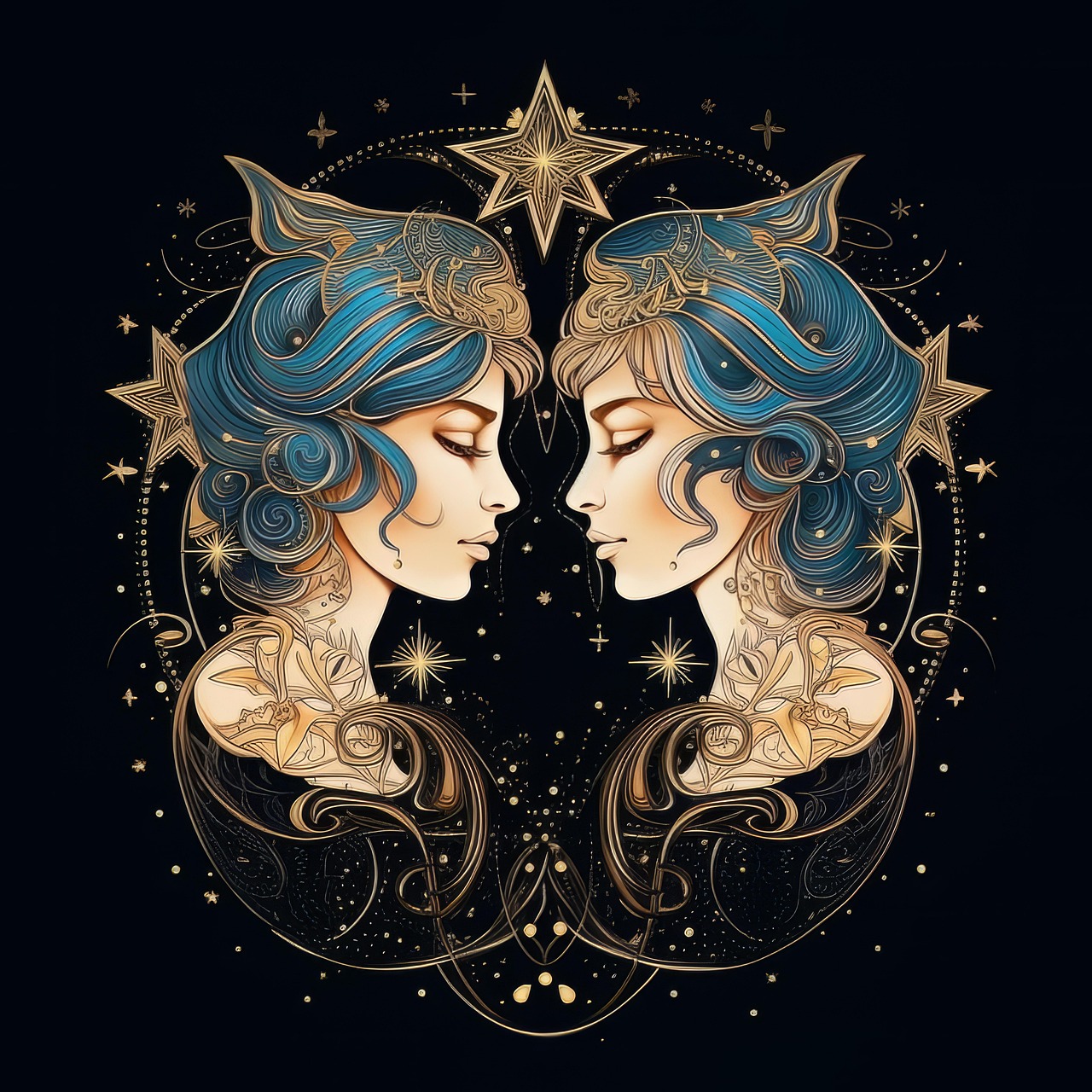 Download Twins Star Sign Astrology Royalty Free Stock Illustration 