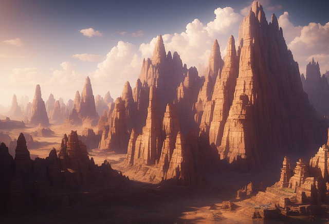 Free desert pyramids travel through illustration
