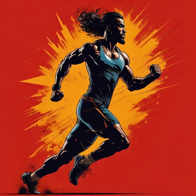 Free running exercise sport illustration