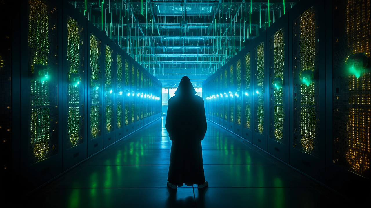 Free ai generated data center servers illustration