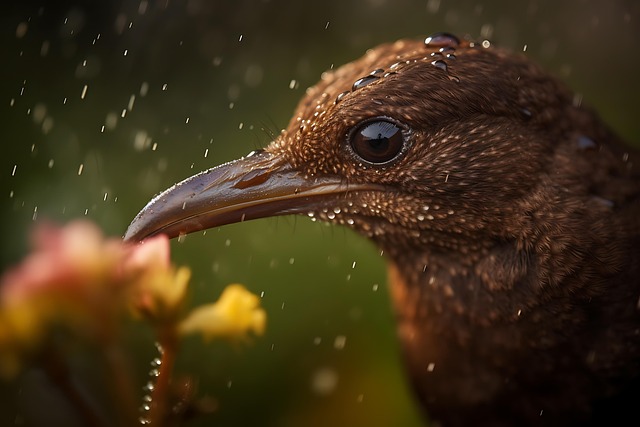 Free bird raining wildlife illustration