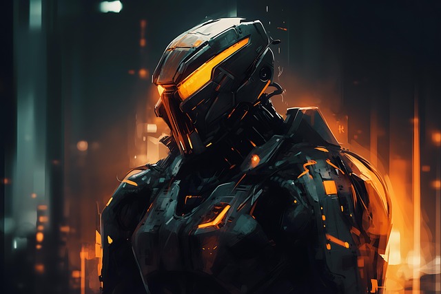 Free robot portrait futuristic illustration