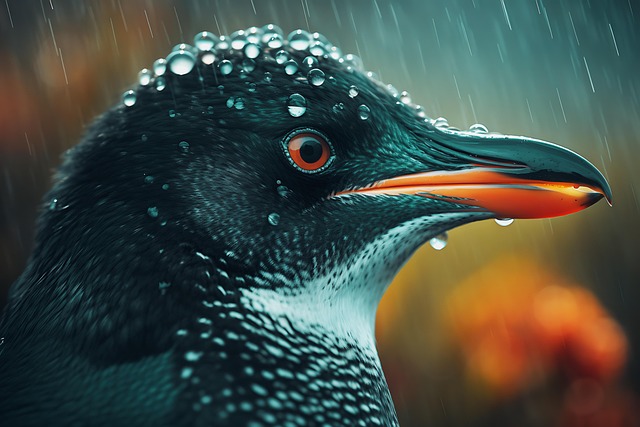 Free bird raining wildlife illustration