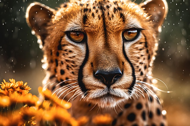 Free leopard raining wildlife illustration