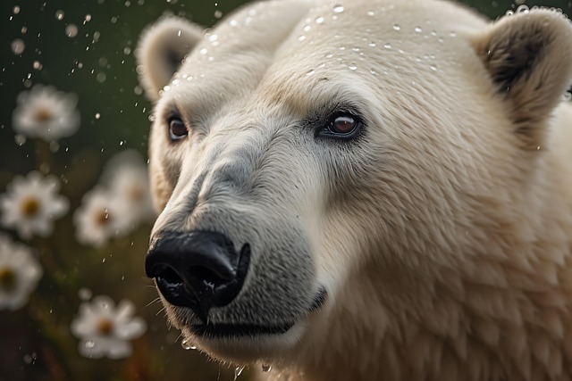Free polar bear raining wildlife illustration