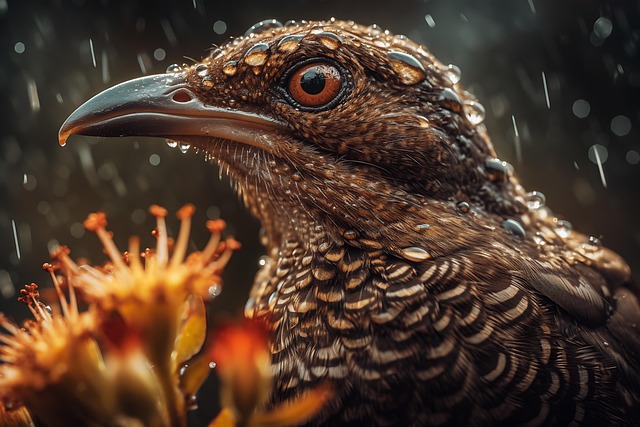 Free bird raining wildlife illustration