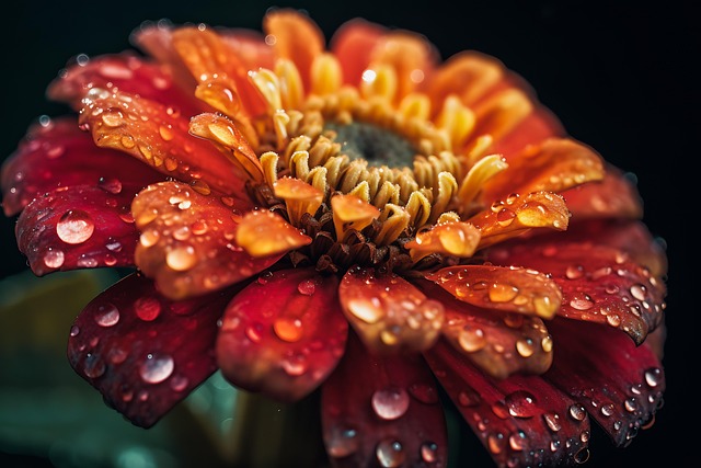 Oransje Blomst, Blomst, Duggdråper