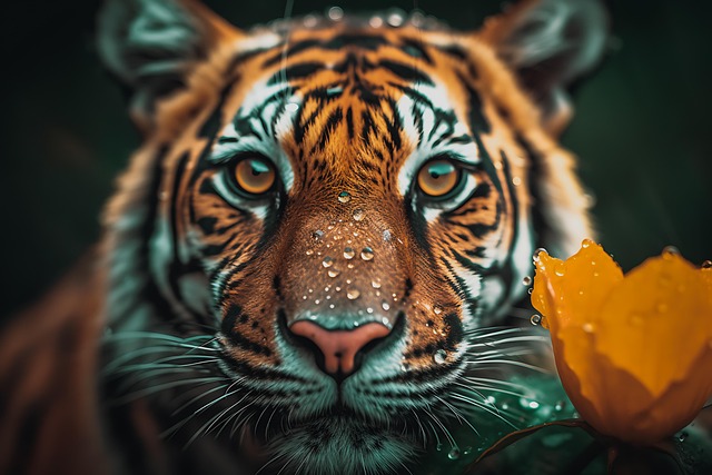 Free tiger raining wildlife illustration