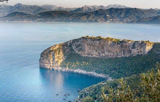 Berge, Wald, Strand, Draußen, Meer