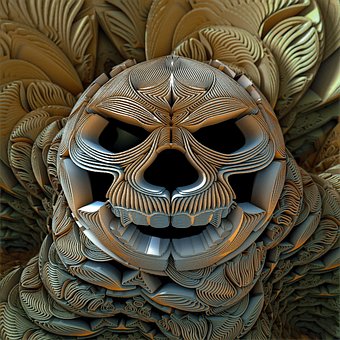 Free Fractal Skull illustration and picture