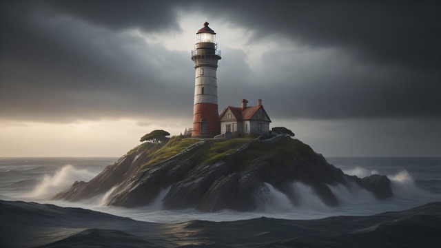 Download Ai Generated Lighthouse Island Royalty-Free Stock Illustration ...