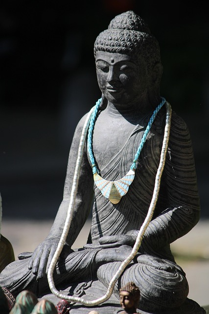 Statue, Bild, Buddha, Kette, Skulptur