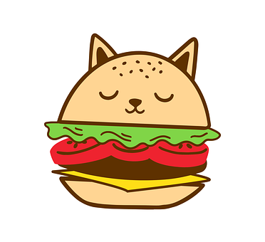 Burger, Katze, Lebensmittel, Niedlich