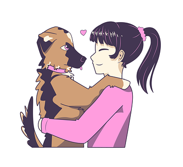 Mädchen, Freunde, Hund, Mädchen Und Hund