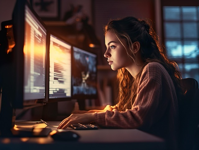 Free ai generated woman computer illustration
