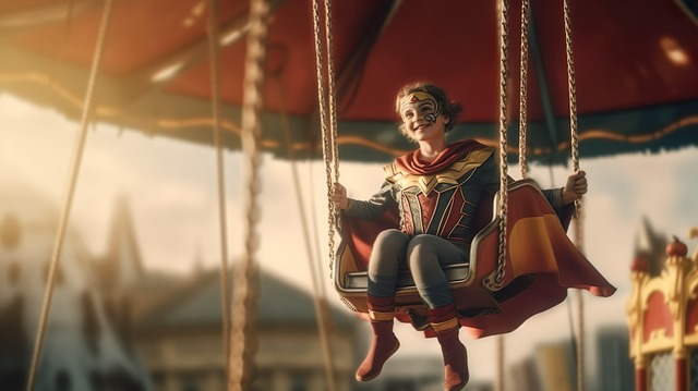 Free ai generated superhero carousel illustration