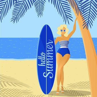 Meer, Strand, Sommer, Junge Frau