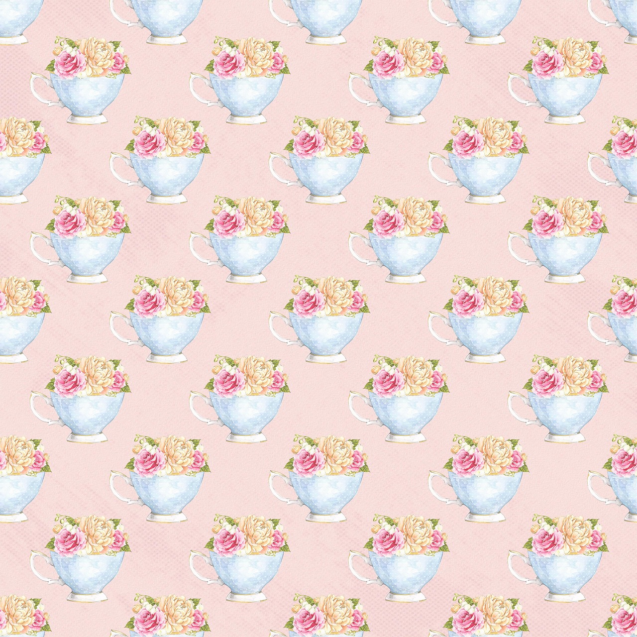 Teacups Flowers Pattern - Free photo on Pixabay - Pixabay