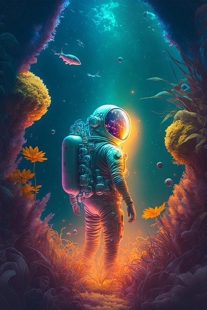 Free astronaut adventurer ai generated illustration